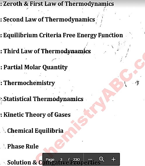 Chemical and Statistical Thermodynamics Notes PDF Preview
